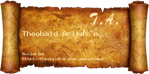 Theobald Arikán névjegykártya